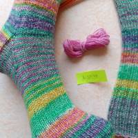 Wollsocken, handgestrickte Socken, Gr 38/39,  gestrickte Socken, kunterbunt Bild 4