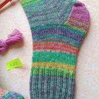 Wollsocken, handgestrickte Socken, Gr 38/39,  gestrickte Socken, kunterbunt Bild 5