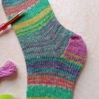 Wollsocken, handgestrickte Socken, Gr 38/39,  gestrickte Socken, kunterbunt Bild 8