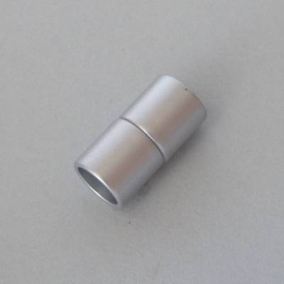 Magnetverschluss chrom, silber hell, Zylinder, Bohrung 8 oder 10 mm, Kettenverschluß, zum Einkleben, Schmuckverschluß