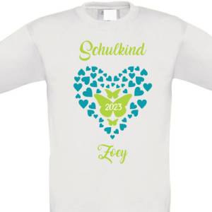 Schulkind T-Shirt/ T-Shirt zur Einschulung  Schulkind mit Namen  / Einschulungsshirt / Erster Schultag / Schmetterling Bild 6