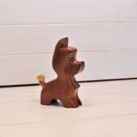 Vintage Holz Terrier Kerzenständer Kerzenhalter Deko Hund Holzhund Dekofigur Bild 1