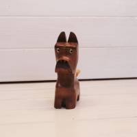 Vintage Holz Terrier Kerzenständer Kerzenhalter Deko Hund Holzhund Dekofigur Bild 2