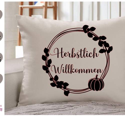 Herbstlich willkommen Plotterdatei , Herbstliebe SVG Eps DXF PNG, Svg Herbst