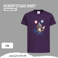 Personalisiertes Shirt GEBURTSTAG Zahl & Name personalisiert Party Waschbär Bild 10