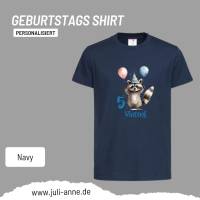 Personalisiertes Shirt GEBURTSTAG Zahl & Name personalisiert Party Waschbär Bild 4