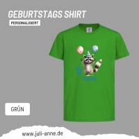 Personalisiertes Shirt GEBURTSTAG Zahl & Name personalisiert Party Waschbär Bild 5