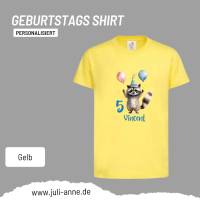 Personalisiertes Shirt GEBURTSTAG Zahl & Name personalisiert Party Waschbär Bild 6