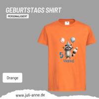 Personalisiertes Shirt GEBURTSTAG Zahl & Name personalisiert Party Waschbär Bild 7