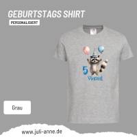 Personalisiertes Shirt GEBURTSTAG Zahl & Name personalisiert Party Waschbär Bild 8