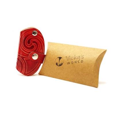 Leder Schlüsselbund Schlüsseletui – Saddle OX – Ruby Swirl - Individualisierbar