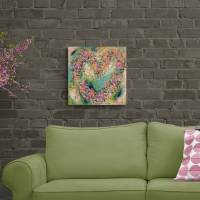 FRÜHLINGSBLÜTENHERZ - florales, abstraktes Gemälde auf Leinwand von Christiane Schwarz Bild 5