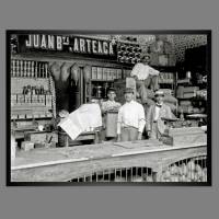 Ladengeschäft Lebensmittel Caracas um 1900, Kunstdruck gerahmt 41 x 31 cm, Vintage Art Wandbild Bild 1