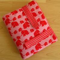 Wickelunterlage - Wickel-mobil - Elefanten / rot - mit Frottee-Liegefläche - auf Wunsch wasserdicht Bild 1