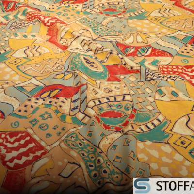 Stoff Baumwolle ocker Pop Art Baumwollstoff 150 cm breit