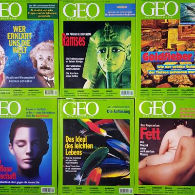 Zeitschrift GEO 1-6/1999, Honduras, Ramses II, Goldschiff, Chronobiologie, Die Feder, Mumiengrab