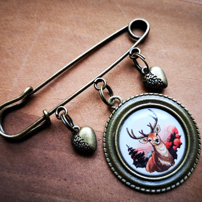 Brosche, Anstecknadel, Anstecker, Charivari-Brosche, Trachtenschmuck,