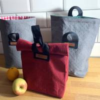 Lunchbag, gross,Snackbag, Frühstücksbeutel, Utensilo, kleine Tasche, Canvas, 2 Farben Bild 2