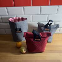 Lunchbag, gross,Snackbag, Frühstücksbeutel, Utensilo, kleine Tasche, Canvas, 2 Farben Bild 5