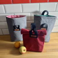 Lunchbag, gross,Snackbag, Frühstücksbeutel, Utensilo, kleine Tasche, Canvas, 2 Farben Bild 6