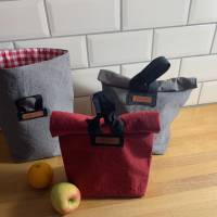 Lunchbag, gross,Snackbag, Frühstücksbeutel, Utensilo, kleine Tasche, Canvas, 2 Farben Bild 7