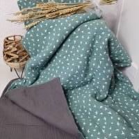 Musselin Decke Erwachsener groß 200x130 cm Sommerdecke Bettdecke Plaid Planket  mint Skandi Boho Bild 4