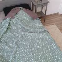 Musselin Decke Erwachsener groß 200x130 cm Sommerdecke Bettdecke Plaid Planket  mint Skandi Boho Bild 5