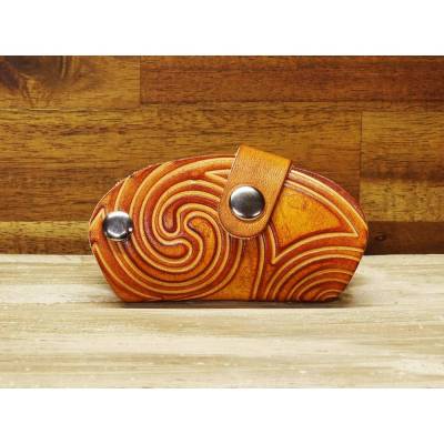 Leder Schlüsselbund Schlüsseletui – Saddle OX – Light Swirl - Individualisierbar