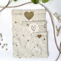 Geschenktüten GOLD Graspapier 5-50 Stück 12x19 cm nachhaltig verpacken für Schmuck Süßigkeiten Geschenke Bild 6