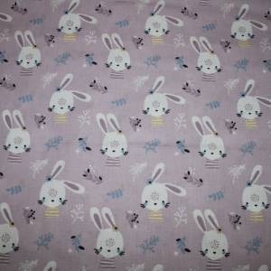 12,40 EUR/m Baumwollstoff Hasen Kaninchen auf lila 100% Baumwolle Bild 8