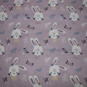 12,40 EUR/m Baumwollstoff Hasen Kaninchen auf lila 100% Baumwolle Bild 9