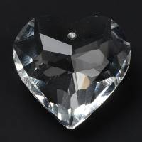 1 Herz Glasanhänger, Suncatcher, Regenbogen-Kristall, Prisma, ca. 30x29x16 mm, klar Bild 3