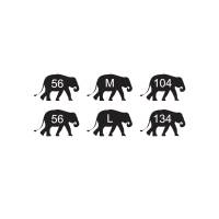 Elefanten Kleidergrößen zum aufbügeln - 56 Stk. Freie Farbwahl - Wunschgrößen - Größen Nummern - Label für alle Größen Bild 1