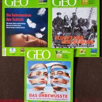 Zeitschrift GEO 8+11+12/2004 das Unbewusste, Flucht und Vertreibung, Schlaf, Europas Osten, Kuba, der weiße Hai Bild 1