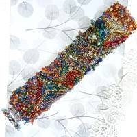 Armband bunt Unikat handgefertigt Glas handgestickt Ibiza stil Bild 5