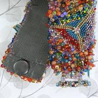 Armband bunt Unikat handgefertigt Glas handgestickt Ibiza stil Bild 6