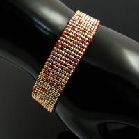 Edles gewebtes Armband aus bunten metallic Rocailles Bild 2