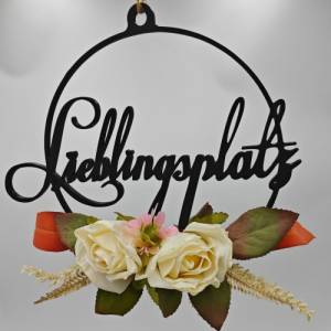 3D Druck | Lieblingsplatz | Ring | Hängen | Kunstblumen | Gartenschild | Wandbild | Dekoschild | Dekoring Bild 2