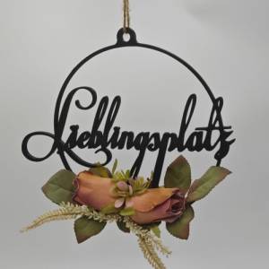 3D Druck | Lieblingsplatz | Ring | Hängen | Kunstblumen | Gartenschild | Wandbild | Dekoschild | Dekoring Bild 5