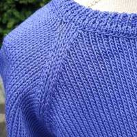 Damenpullover Kurzarmpulli aus Baumwolle Sommerpulli in Blau Bild 3