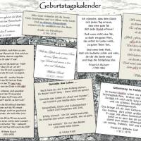 14-seitiger Geburtstagskalender s/w - mit Sternzeichen,  PDF – DIN A4 zum Ausdrucken Bild 6