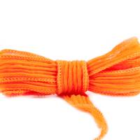 Seidenband Crinkle Crêpe Orange 1m 100% Seide handgenäht handgefärbt Schmuckband Wickelarmban Bild 2
