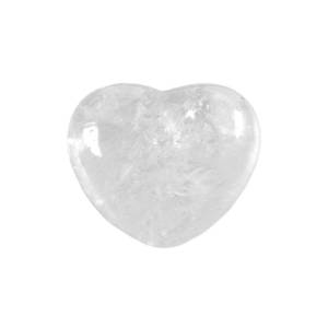 Bergkristall Steinherz bauchig 45 mm - Edelstein Herz Handschmeichler Glücksbringer aus Edelstein Bild 1