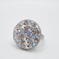 Edelstahl-Ring Crystal AB Weiß Moonlight Shimmer (SCR54) Bild 3