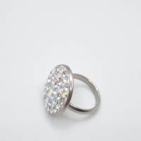 Edelstahl-Ring Crystal AB Weiß Moonlight Shimmer (SCR54) Bild 5