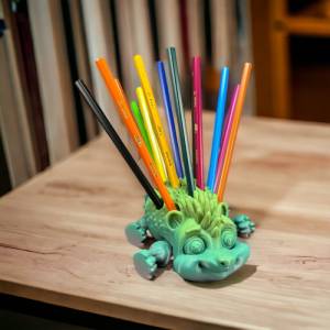 Flexibler Igel Stiftehalter - Natürliches Spielzeug aus nachhaltigem 3D-Druck Bild 1