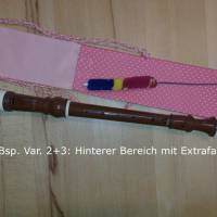 Flötentasche mit Namen, Flötenbeutel - Rosa dots (mit optionalen Zubehörfach / Fütterung) Bild 5