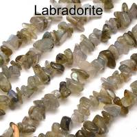 Perlen - Labradorit - Splitterperlen - Schneeflockenobsidian Bild 1