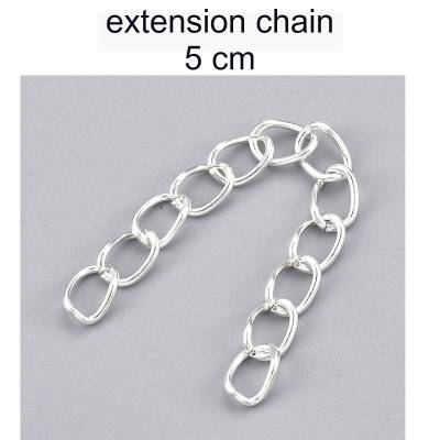 Verlängerungskette - silber - Länge ca. 5 cm - ca. 5x4mm - Metall