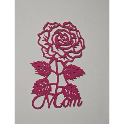 Rose mit Schriftzug MOM